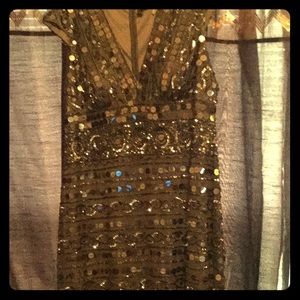 Sized 16 gunmetal gray sequined dress